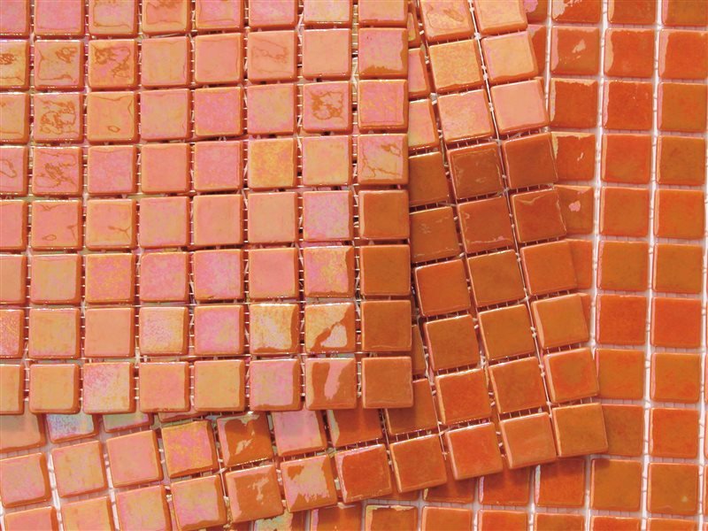 Мозаика Mosavit Acquaris Tamarindo, цвет оранжевый, поверхность глянцевая, квадрат, 316x316