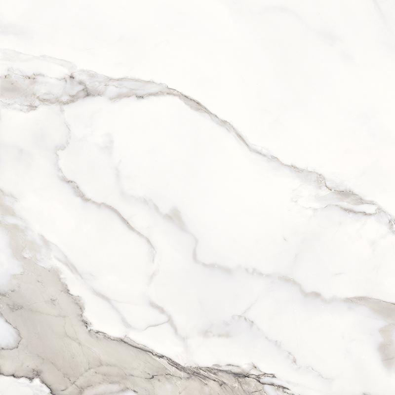 Широкоформатный керамогранит Provenza Unique Marble Calacatta Regale Silktech ELDS, цвет белый серый, поверхность сатинированная, квадрат, 1200x1200