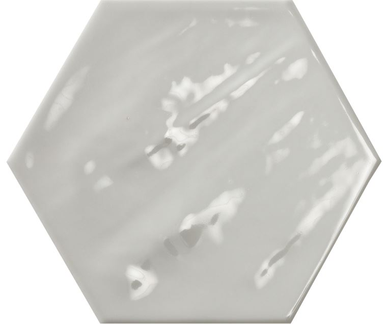 Керамогранит Ecoceramic Chiara Gris Hex, цвет серый, поверхность глянцевая, шестиугольник, 200x240