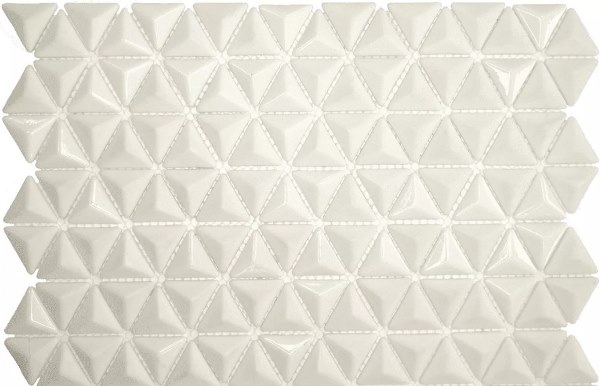 Мозаика Lace Mosaic Triangle White, цвет белый, поверхность глянцевая, прямоугольник, 283x293