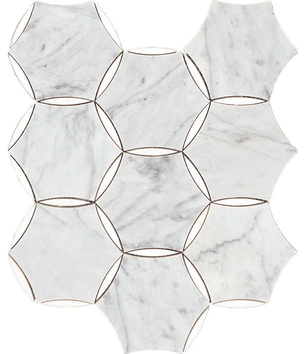 Мозаика L'Antic Colonial Essential Links Carrara 100308753, цвет серый, поверхность матовая, шестиугольник, 254x295