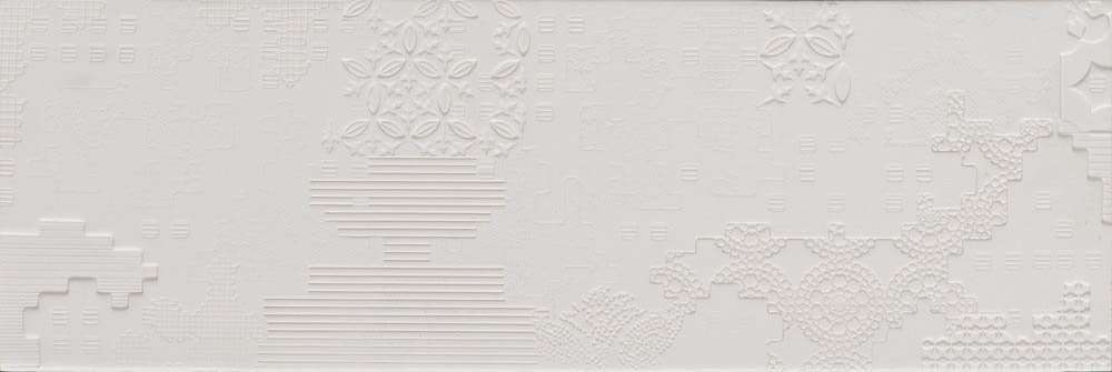 Керамогранит Mutina Patchwork relief Bianco PUBP01, цвет белый, поверхность матовая, прямоугольник, 180x540