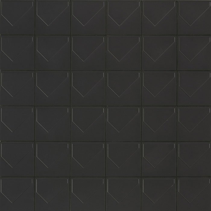 Мозаика Mutina Numi Mosaico Peak Black KGNUM46, цвет чёрный, поверхность матовая, квадрат, 316x316