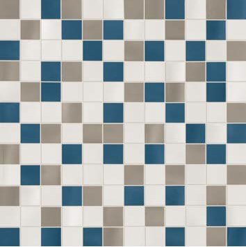 Мозаика Dom Aria Blanco-Greige-Lake mix, цвет разноцветный, поверхность глянцевая, квадрат, 300x300