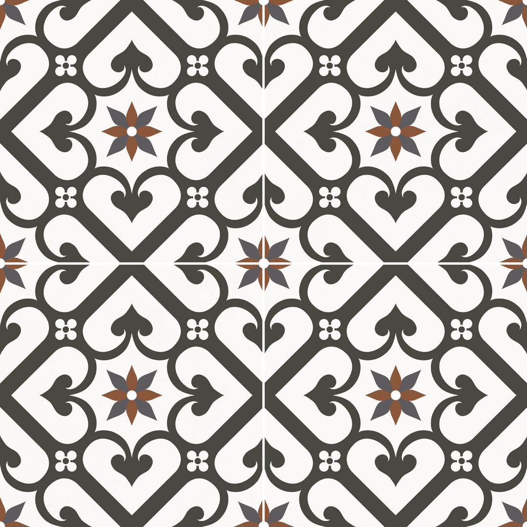 Декоративные элементы Dual Gres Gales Classic, цвет чёрно-белый, поверхность матовая, квадрат, 450x450