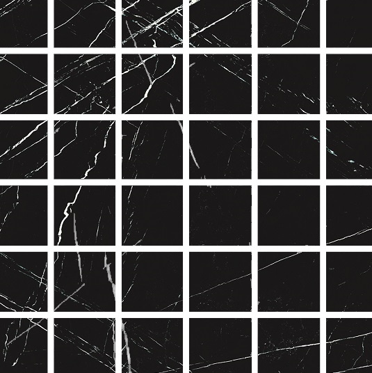 Мозаика Alfalux Canova Bellagio Nat. Mos. 36 7201239, цвет чёрный, поверхность матовая, квадрат, 300x300