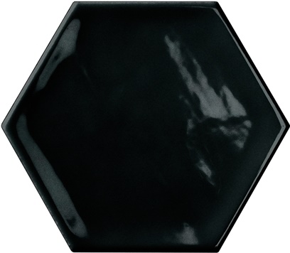 Керамическая плитка Bestile Bondi Hexagon Black, цвет чёрный тёмный, поверхность матовая, шестиугольник, 110x125