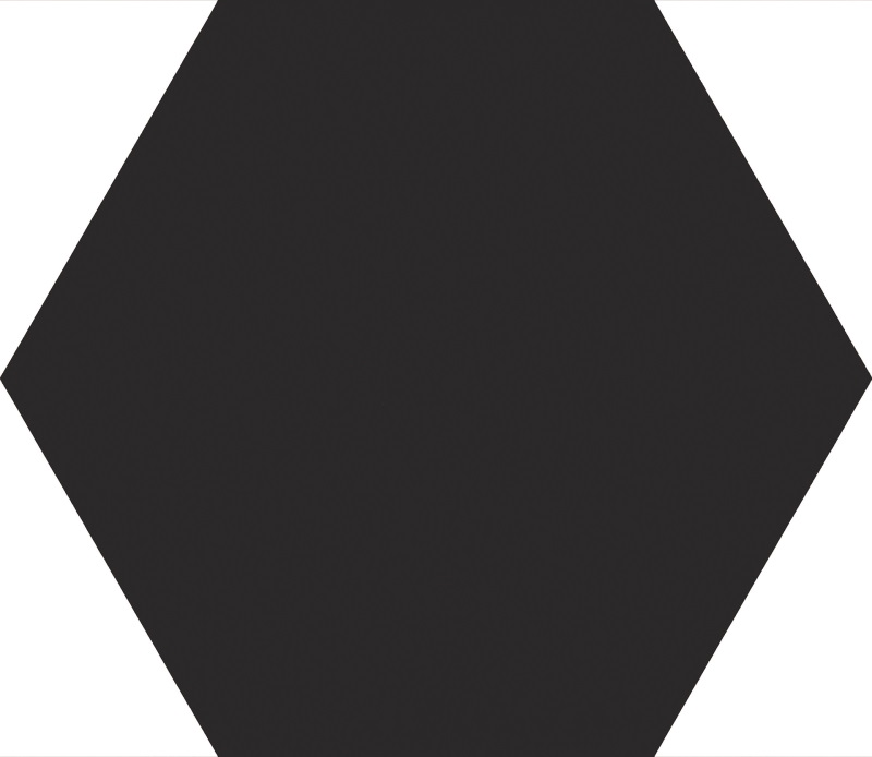 Керамогранит Emilceramica (Acif) Sixty Esagona Nero Assoluto Silk EL86, цвет чёрный, поверхность матовая, шестиугольник, 182x210