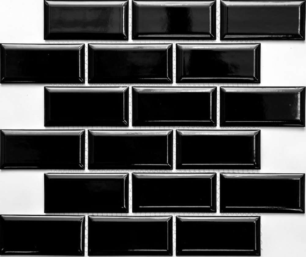 Мозаика NS Mosaic Rustic PR 4595-32, цвет чёрный, поверхность глянцевая, кабанчик, 291x295