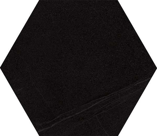 Керамогранит Vives Seine Hexagono Basalto, цвет чёрный, поверхность матовая, шестиугольник, 519x599