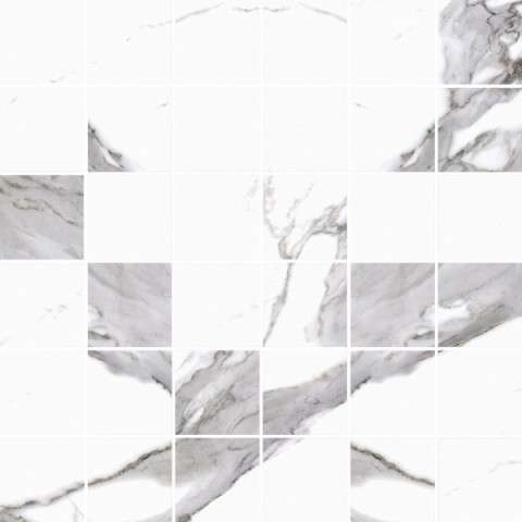 Мозаика Cerrad Calacatta Mosaic White Satin, цвет белый серый, поверхность сатинированная, квадрат, 297x297