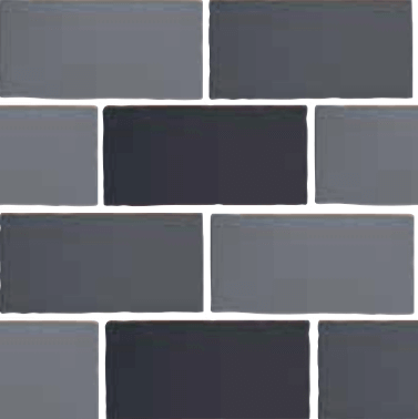 Керамическая плитка Cevica Antic Antracita Mix, цвет серый, поверхность глянцевая, кабанчик, 75x150