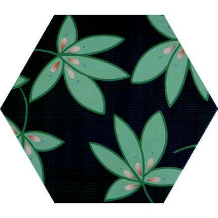 Керамогранит Ornamenta Decor Garden DE23GA, цвет чёрный зелёный, поверхность матовая, шестиугольник, 200x230