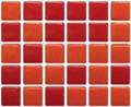 Мозаика Irida Caramel Barbaris на сетке, цвет красный, поверхность глянцевая, квадрат, 322x322