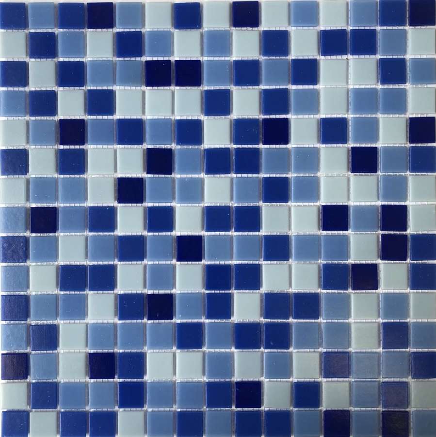 Мозаика Pixel Mosaic Мозаика из стекла PIX104, цвет белый синий голубой, поверхность глянцевая, квадрат, 316x316