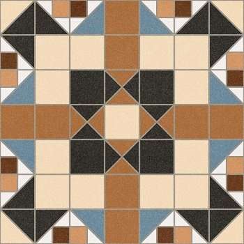 Декоративные элементы Vives Barnet Merton Marron, цвет разноцветный, поверхность матовая, квадрат, 316x316