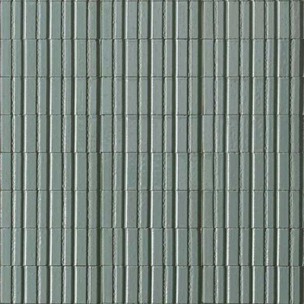 Керамическая плитка Ragno Glace Struttura 3D Raye Turchese Glossy RAEP, цвет зелёный, поверхность глянцевая рельефная, прямоугольник, 75x200