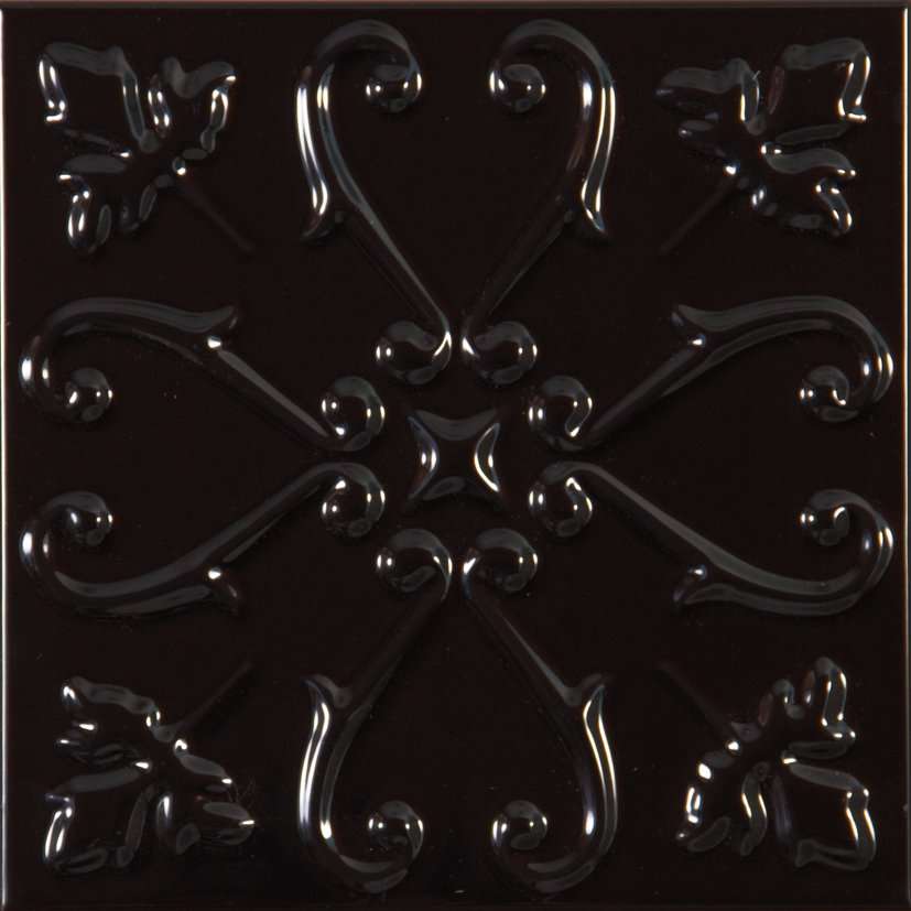 Керамическая плитка Aparici Cool Black, цвет чёрный, поверхность глянцевая, квадрат, 200x200