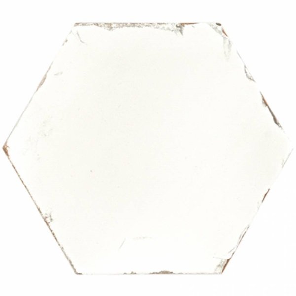 Керамогранит Monopole Studio Ivory, цвет белый, поверхность матовая, шестиугольник, 200x240