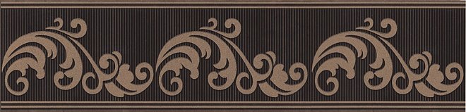 Бордюры Kerama Marazzi Бордюр Версаль обрезной STG\B610\11129R, цвет коричневый, поверхность глянцевая, прямоугольник, 72x300