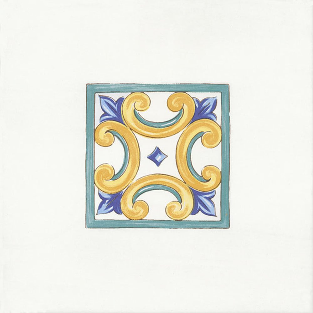 Декоративные элементы Savoia Riggiole Napoletane Inserto Marechiaro SIMA239, цвет белый, поверхность матовая, квадрат, 220x220
