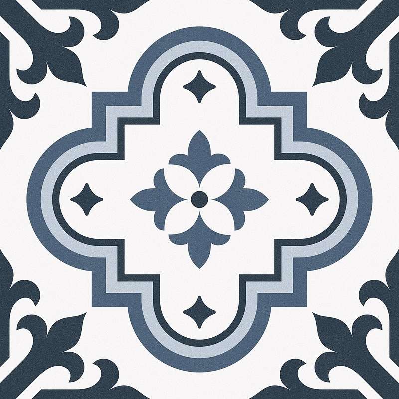 Керамогранит Absolut Keramika Paris Rivoli 60959, цвет белый синий, поверхность матовая, квадрат, 250x250