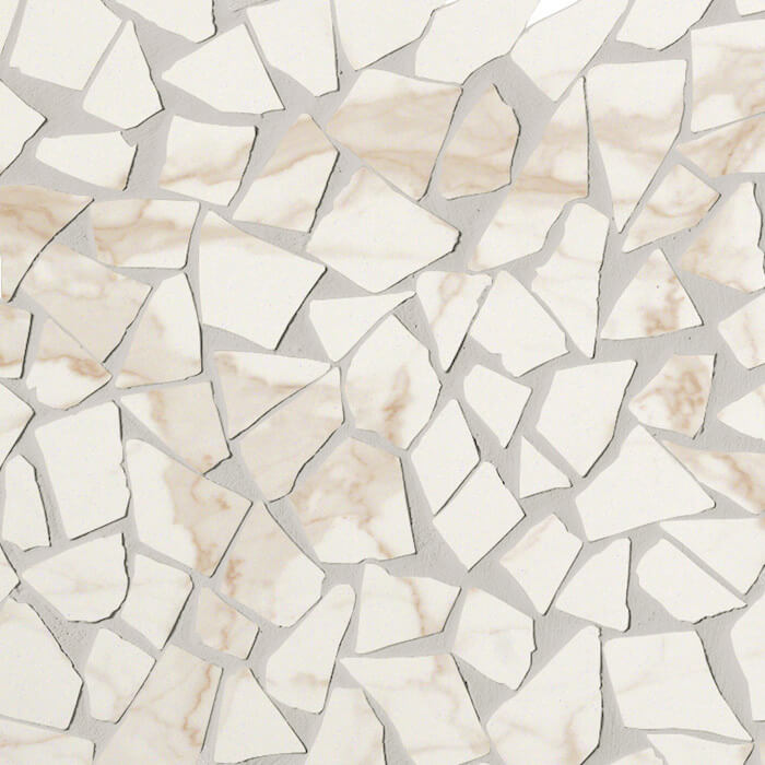 Мозаика Fap R.D. Calacatta Schegge Gres Mos. fNI6, цвет слоновая кость, поверхность глянцевая, квадрат, 300x300