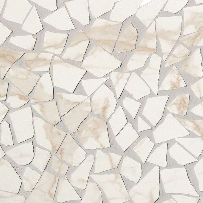 Мозаика Fap R.D. Calacatta Schegge Gres Mos. fNI6, цвет слоновая кость, поверхность глянцевая, квадрат, 300x300