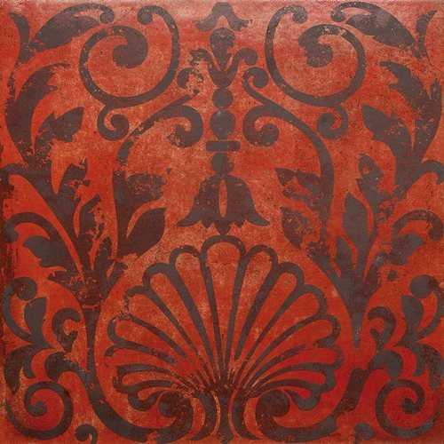 Керамическая плитка Arkadia Ornamenti Rosso Mod. D, цвет бордовый, поверхность матовая, квадрат, 300x300