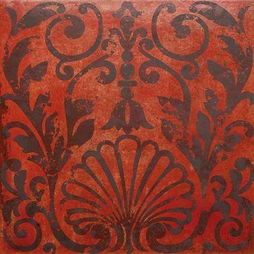 Керамическая плитка Arkadia Ornamenti Rosso Mod. D, цвет бордовый, поверхность матовая, квадрат, 300x300