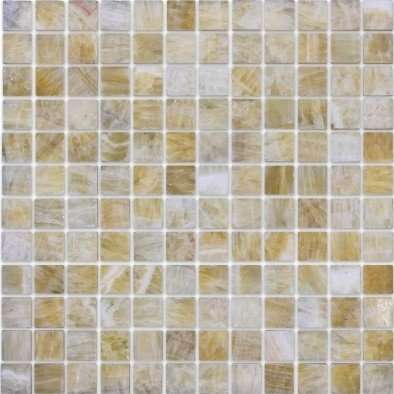 Мозаика Caramelle Mosaic Pietrine Onice Beige Pol 23X23 8mm, цвет бежевый, поверхность полированная, квадрат, 298x298
