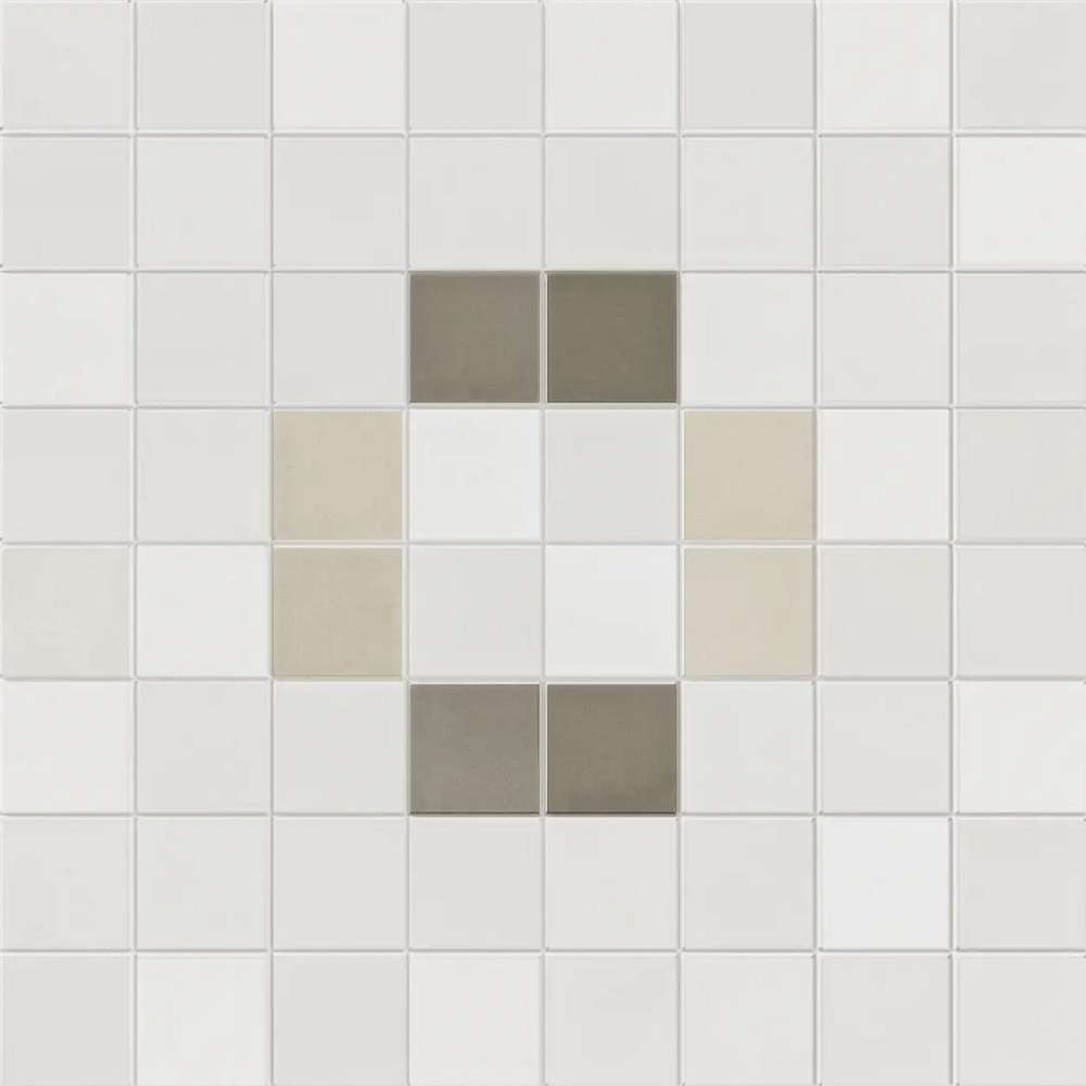 Керамогранит Wow Tesserae Play Two Mar 127398, цвет белый серый, поверхность матовая, квадрат, 280x280