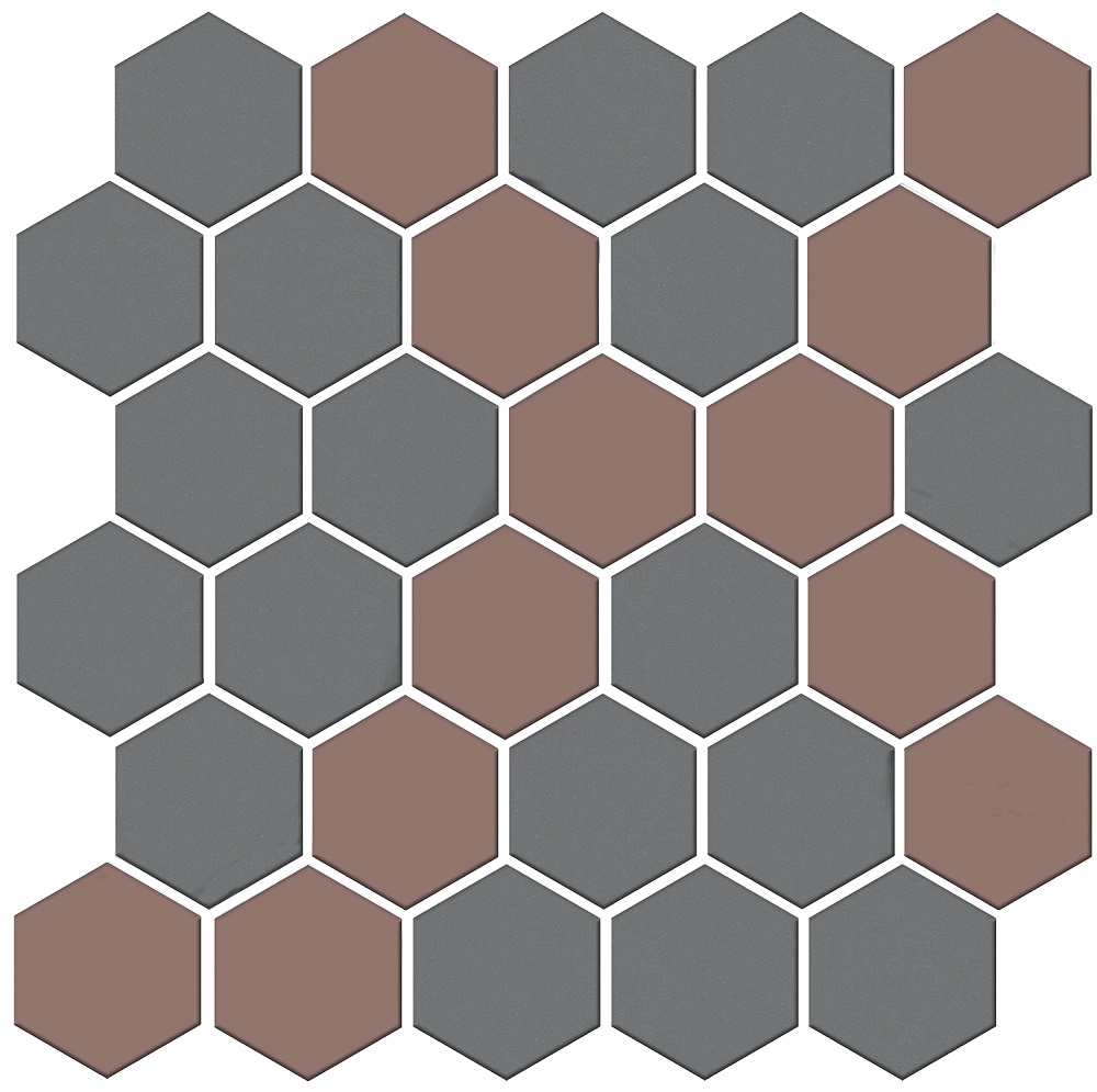 Мозаика Kerama Marazzi Агуста 5 мозаичный микс матовый AD\A672\MM, цвет серый коричневый, поверхность матовая, шестиугольник, 297x298