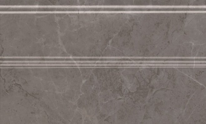 Бордюры Kerama Marazzi Плинтус Гран Пале серый FMB011, цвет серый, поверхность глянцевая, прямоугольник, 150x250