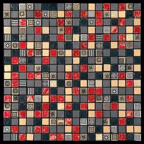 Мозаика Natural Mosaic Pharaoh CPR-1506 (Мрамор Агломерат), цвет разноцветный, поверхность глянцевая, квадрат, 298x298