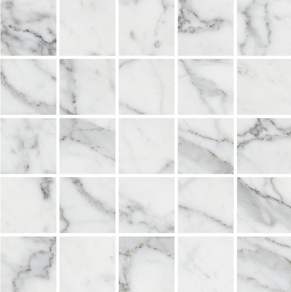 Мозаика Kerranova Marble trend K-1000/LR/m14, цвет белый, поверхность лаппатированная, квадрат, 307x307