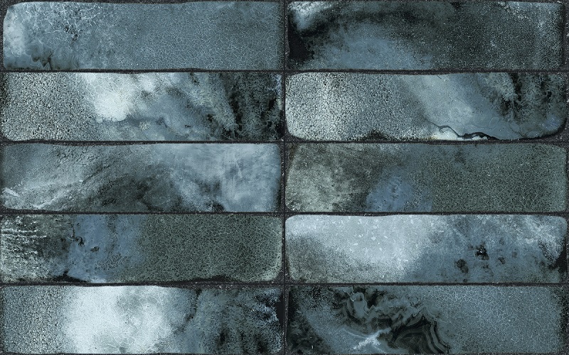 Керамическая плитка Iris Elementi Lava Mare Glossy 537023, цвет синий, поверхность глянцевая, прямоугольник, 75x300