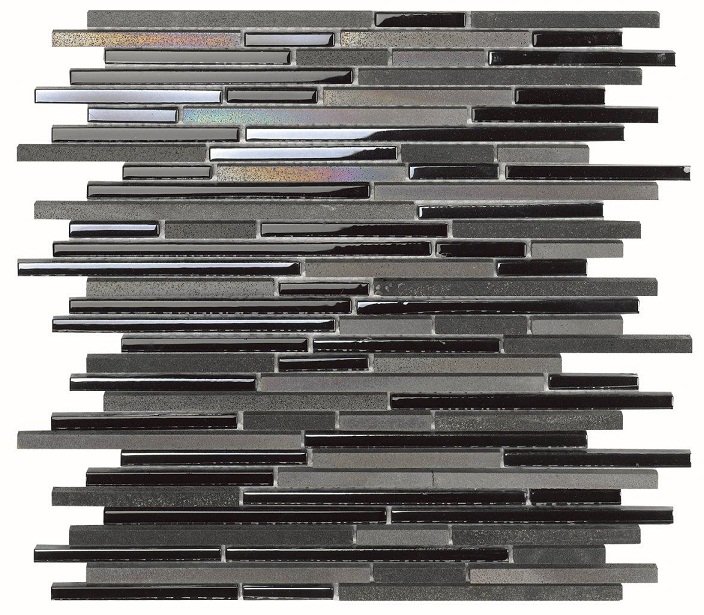 Мозаика Dune Materia Mosaics Avatar 186545, цвет чёрный, поверхность глянцевая, прямоугольник, 300x305