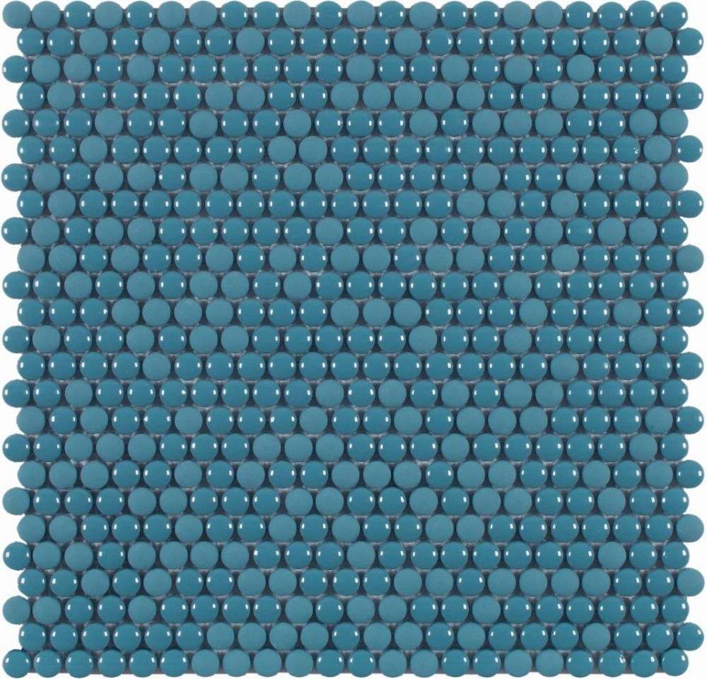 Мозаика Dune Glass Mosaics Dots Blue 187538, цвет синий, поверхность матовая, круг и овал, 282x285