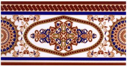 Бордюры CAS Cenefa Azahar, цвет коричневый, поверхность глянцевая, прямоугольник, 140x280