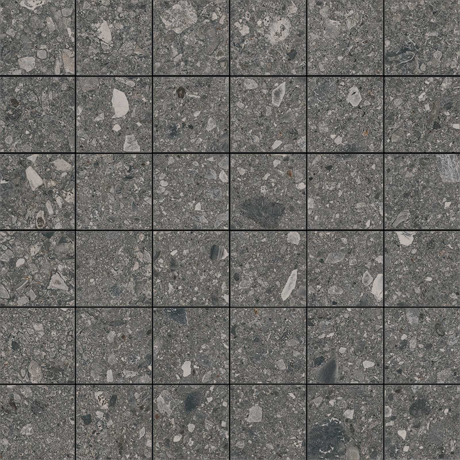 Мозаика Marazzi Italy Ceppo di Gre Mosaico Anthracite M0NP, цвет серый, поверхность матовая, квадрат, 300x300