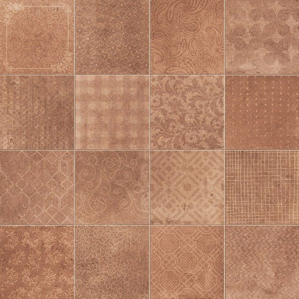 Керамогранит Serenissima Riabita il Cotto Fabric Classic 10463962, цвет оранжевый, поверхность матовая, квадрат, 400x400