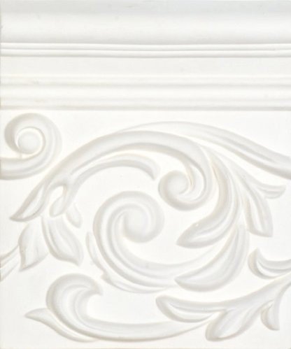 Бордюры APE Vintage Decor Poesia White, цвет белый, поверхность глянцевая, прямоугольник, 178x150
