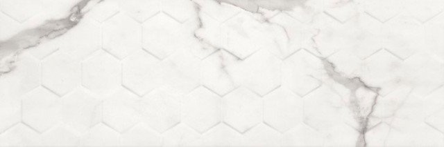 Керамическая плитка Ceramika Color Majestic Hexagon, цвет белый серый, поверхность глянцевая, прямоугольник, 250x750