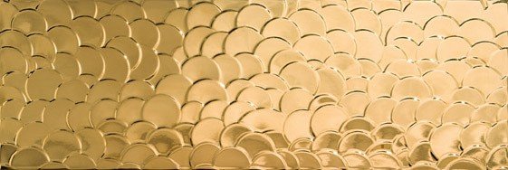 Декоративные элементы Aparici Nordic Gold Shell, цвет жёлтый, поверхность глянцевая, квадрат, 298x895