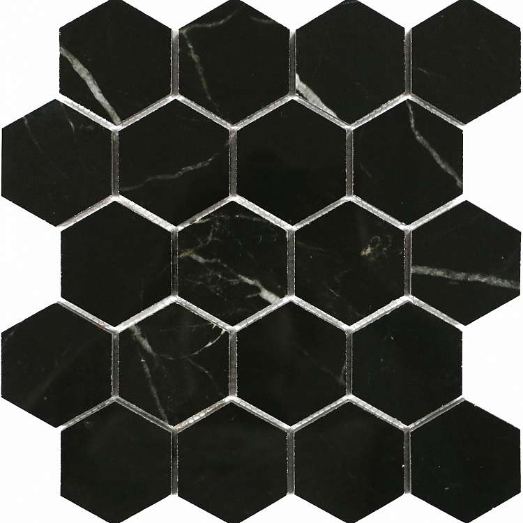 Мозаика Caramelle Mosaic Marble Porcelain Marrone Oriente Pol 37x64, цвет чёрный, поверхность полированная, прямоугольник, 367x308