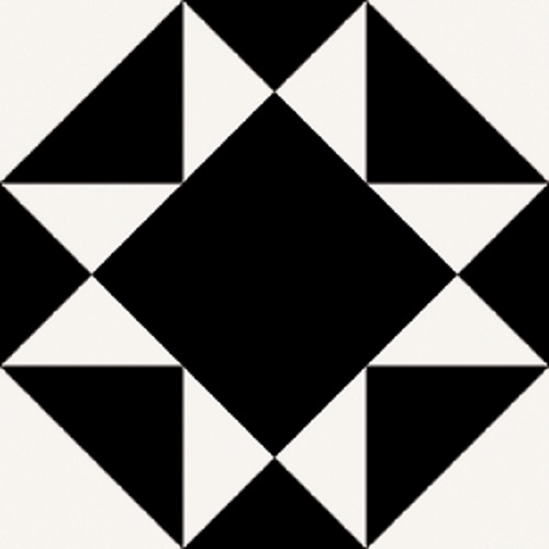 Керамогранит Nanda Tiles Kompas Venet, цвет чёрно-белый, поверхность матовая натуральная, квадрат, 200x200