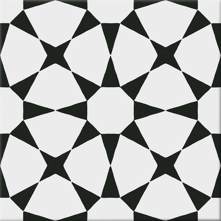 Керамогранит Cifre Prisma Hidra White, цвет чёрно-белый, поверхность матовая, квадрат, 200x200