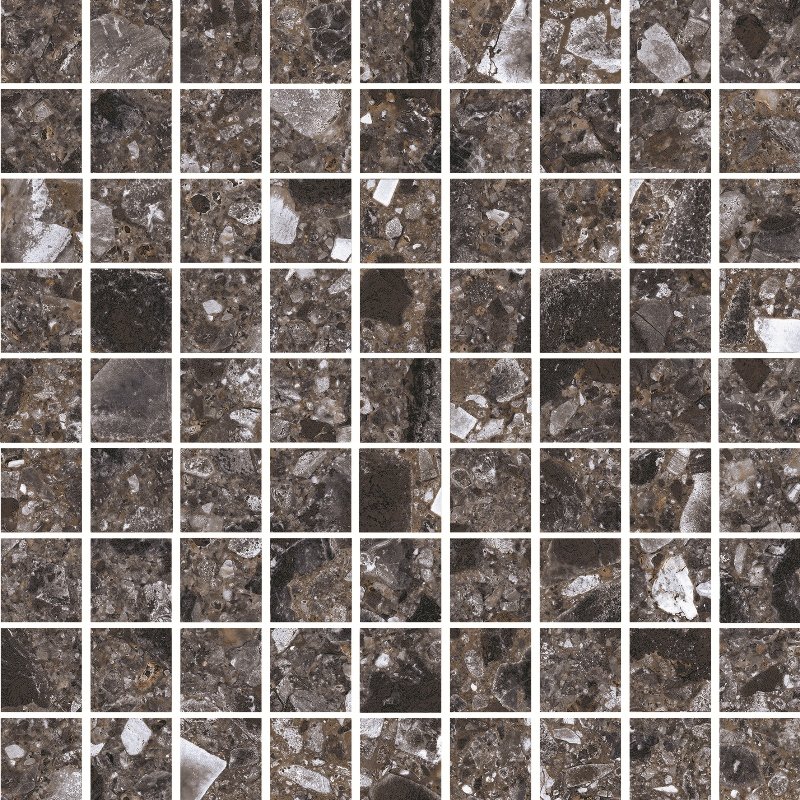 Мозаика Kerranova Terrazzo K-333/MR/m01, цвет серый, поверхность матовая, квадрат, 300x300