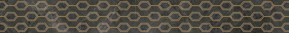 Бордюры ABK Sensi List Chains Oro Pietra 1SL03201, цвет чёрный, поверхность натуральная, прямоугольник, 70x600